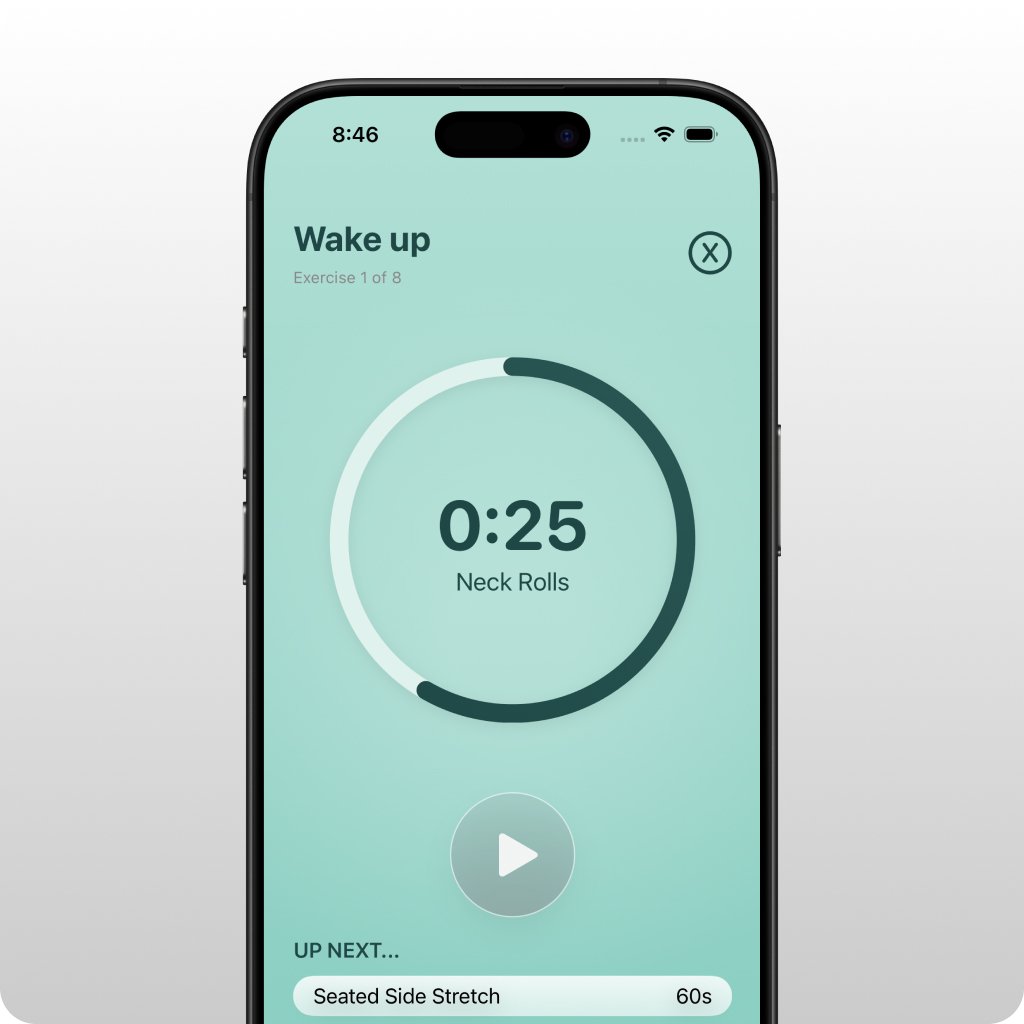Limber app showing workout progress
